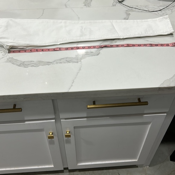 Madewell 9” Mid Rise‎ Skinny Jeans in Pure White. Size 27 T (531) - Picture 7 of 11